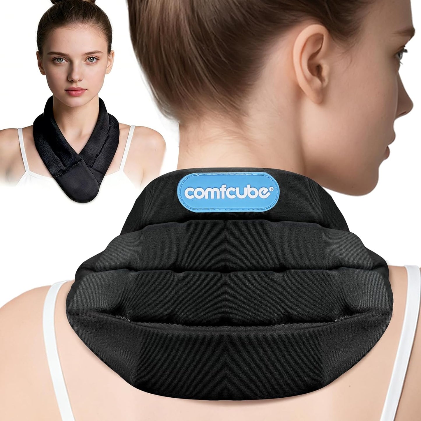 Comfcube Neck Ice Pack Wrap for 2 Hours of Cool Relief | Soft, flexible gel wrap; ideal for neck pain, hot flashes & post-surgery recovery.