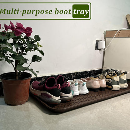 Large Multifunctional Boot Tray 2 Pack Boot Mat Washable Indoor or Outdoor Tray Mat Doormats for Shoes Boots Plants Pots Paint Tins Pet Bowls Car Storage, 30 x 15 x 1.2 Inches
