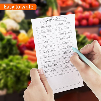 Thboxes 2 Pack Grocery List Magnet Pad for Fridge, 120 Sheets, Pen Holder | 4.5x7.5In Magnetic Grocery List Pad for Fridge, Full Back Shopping Checklist, Notepad for Kitchen, Home Office, Parents, Kids