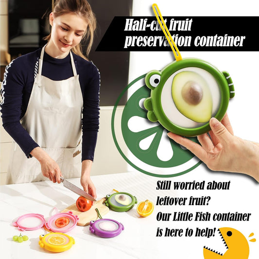 Onion Storage and Avocado Saver - 4-Piece Set Silicone Fruit Storage Box, Multifunctional and Perfect for Lemons, Cheese, Tomatoes, Potatoes, Garlic