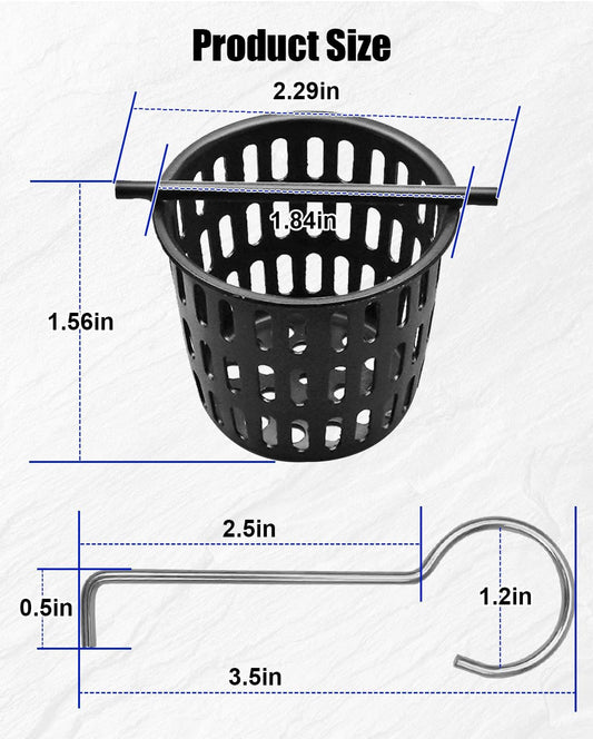 2 Pcs 2 Inch Hair and Debris Strainer, Black Coating Shower Drain Strainer with Lifting Hook, Stainless Steel Debris Basket Shower Catcher for Square/Floor Drain