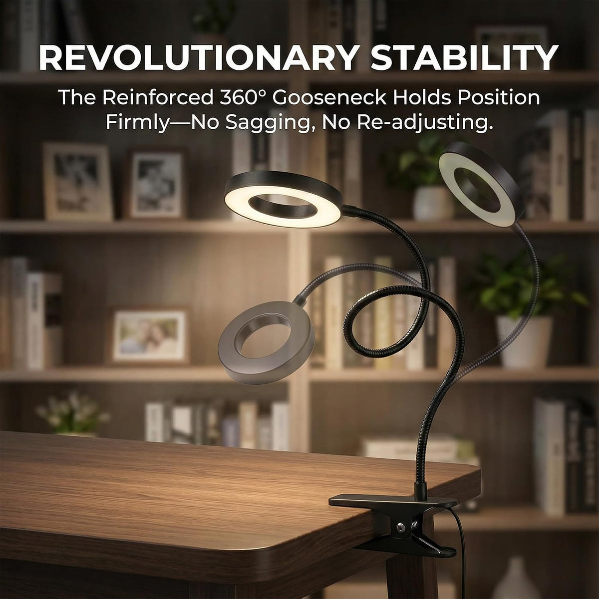 Clip on Book Light, LED Desk Lamp with Clamp, Flexible Gooseneck