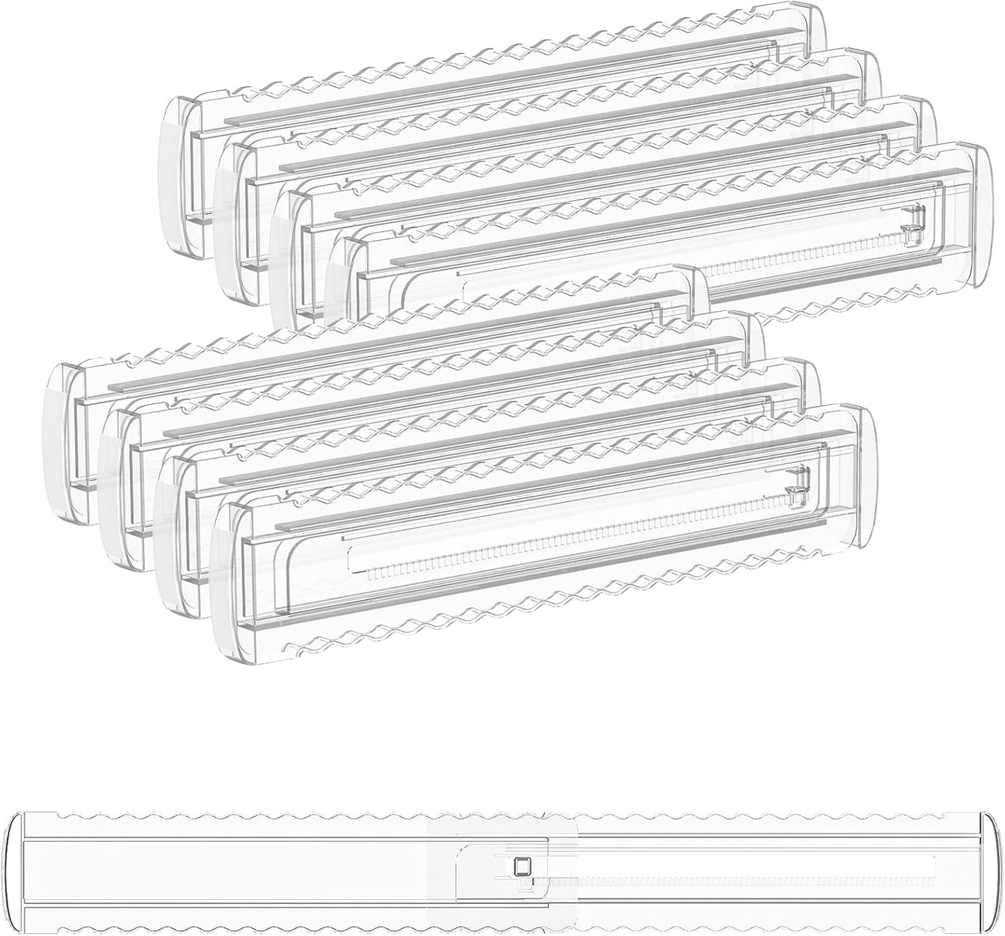 4 Pack 4" High Drawer Dividers for Clothes, 10.2"-16.5" Expandable | Dresser Drawer Organizers, Adjustable Plastic Clear Drawer Separators for Kitchen, Baby Clothing, Socks & Underwear Storage