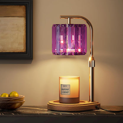 IN HAPPY Purple Candle Warmer Lamp with Timer & Dimmer, Gifts for Women, Housewarming Gifts for New Home, Adjustable Height Candle Warmer Lamp with 2 Bulbs for Jar Candles, Bedroom Home Decor
