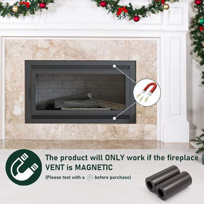 Flehomo Magnetic Fireplace Draft Stopper - Fireplace Cover to Block Draft from Vent, Prevent Cold Air and Heat Loss, Magnetic Fireplace Screen for Indoor Chimney, 2 Pack (36 x 6 inch)