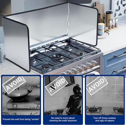 4-Sided Foldable Oil Splatter Guard, Stainless Steel for Frying | Nonstick Oil Splash Insulation, Foldable Design for Easy Storage, Protects Stove & Countertop, Heat Insulation Board