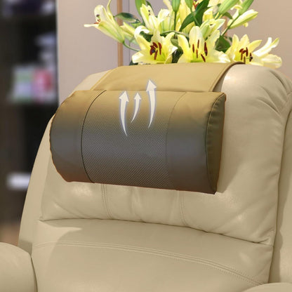 Breathable Perforated Leather Recliner Memory Foam Head Pillow - Non-Slip Base with Adjustable Neck Support in Chocolate, for Recliners, Sofas, and Loveseats, Ensuring Unmatched Relaxation