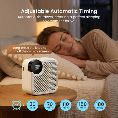 Portable White Noise Machine with Bluetooth Speaker 18 Soothing Sounds | Sound Recording Memory, 5-180min Timer, 16 Volume Levels, Compact 3x3x1.5in for Baby, Kids, Adults - Travel, Home, Office