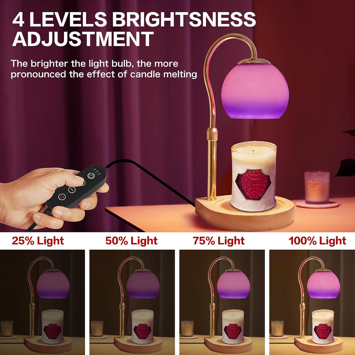 Candle Warmer Lamp with Timer 2H/4H/8H, Adjustable Height, Ocean