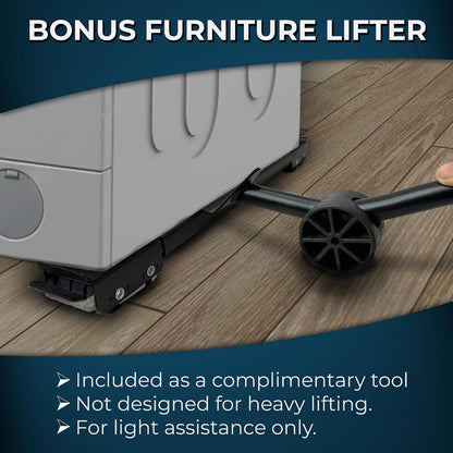 Heavy Duty Appliance Rollers and Furniture Movers with Complimentary Lifter Tool - Adjustable Expandable Base, Solid Wheels for Washers, Dryers, Refrigerators & Heavy Furniture - 1100 lb Capacity