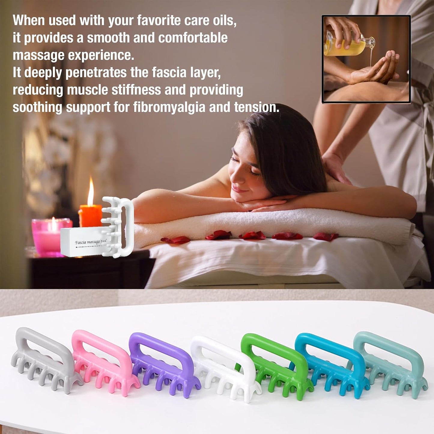 Fascia Massage Tool Trigger Point Massage Tools Anti Blaster for Cellulite Massager Tool Reaching Deep Myofascial Tissue Throughout The Body Release Muscle Knot Reduction (Pink)