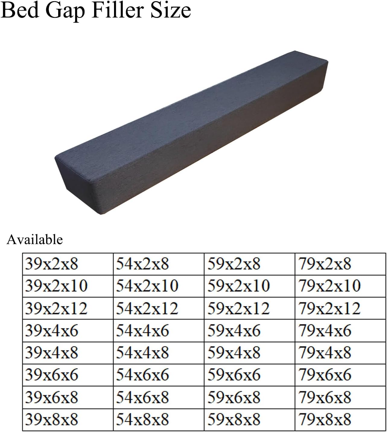 SAMTY Bed Gap Filler for headboard Space Gap Filler Bolster Stopper 54x6x4 | Full Bed, Closes Gaps Between Headboard And Mattress With Supportive Foam And Removable Washable Linen Cover
