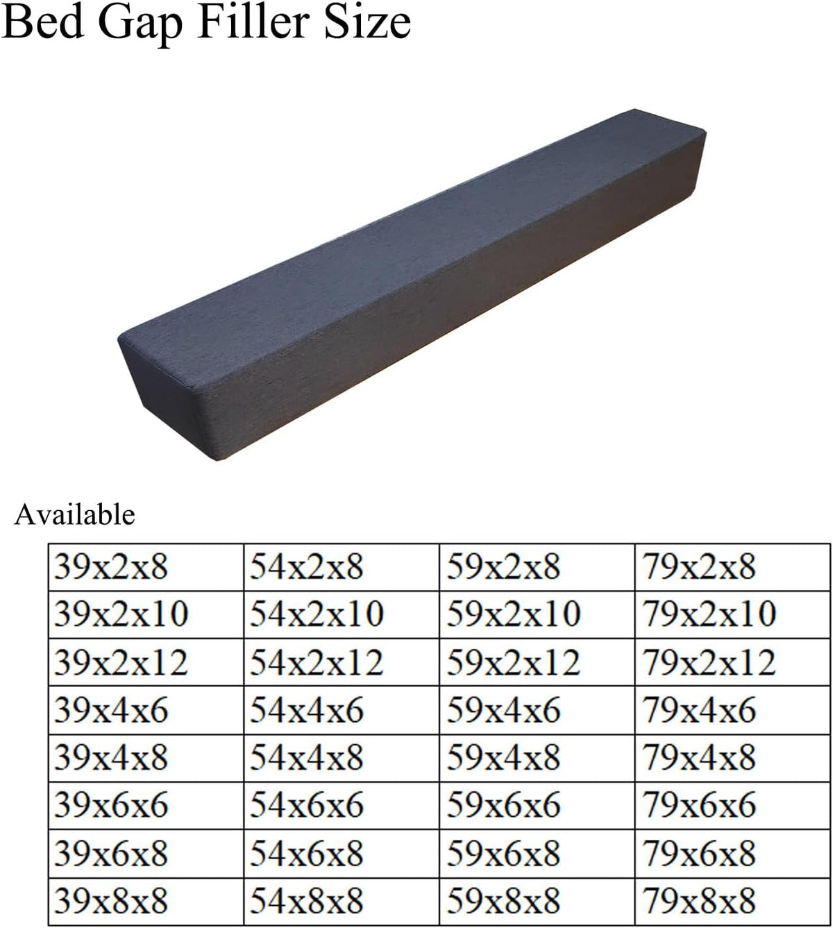 SAMTY Bed Gap Filler for headboard Space Gap Filler Bolster Stopper 54x6x4