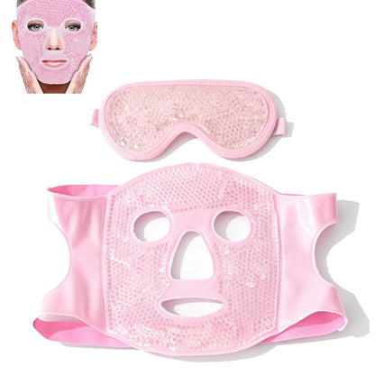 Cold and hot gel bead comprehensive facial mask is applicable to ,facial skin pulling, plastic surgery and laser surgery to restore puffiness, swelling, dark eye circles and headache (Purple)