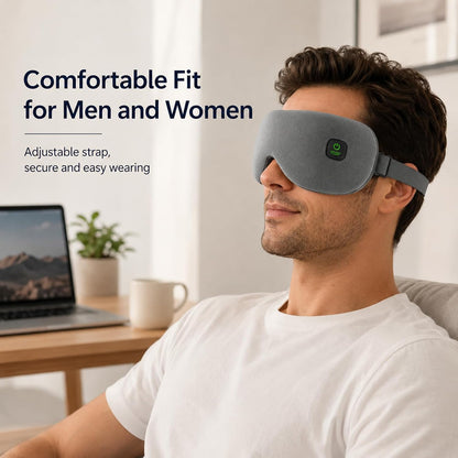 Cordless Heated Eye Mask for Dry Eyes, Rechargeable Eye Heating Pad with Replaceable Shell, Soft Electric Heated Eye Mask for Eye Comfort, Relaxation, Sleep and Travel