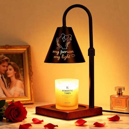 Candle Warmer Lamp Wood with Timer, Dimmable Electric Candle Lamp Warmer for Jar Candles, 2*35 Watt Bulb, Mothers Day Birthday Gifts for Women Men, Decorative Wooden Candle Lamp for Bedroom Home Decor