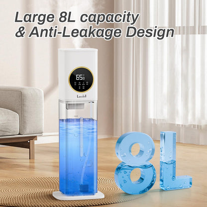 Lacidoll 8L Large Humidifier for Bedroom Large Room Home 800 sq ft, Black