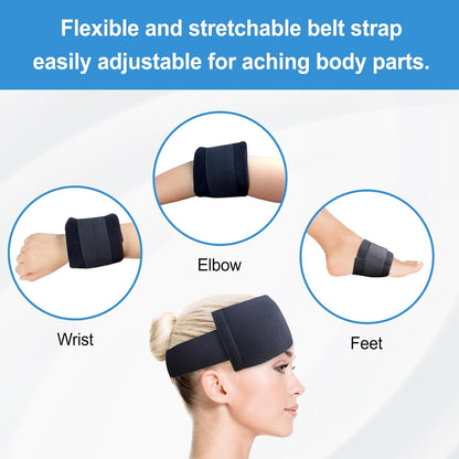 Pallesen Ice Packs for Injuries Reusable, Migraine Relief Products, Soft Flexible Gel Cold Pack Cold Compress for Eye & Head, Neck Ice Pack Wrap, Relieves Pain and Reduces Inflammation, 12.6 x 3.5in