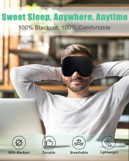 BeeVines Sleep Mask, 2 Pack 3D Contoured Sleeping Eye Masks for Lash Extensions, Night Molded Covers with Adjustable Strap, Memory Foam Eye Shade for Traveling Yoga Nap(Black & Grey)