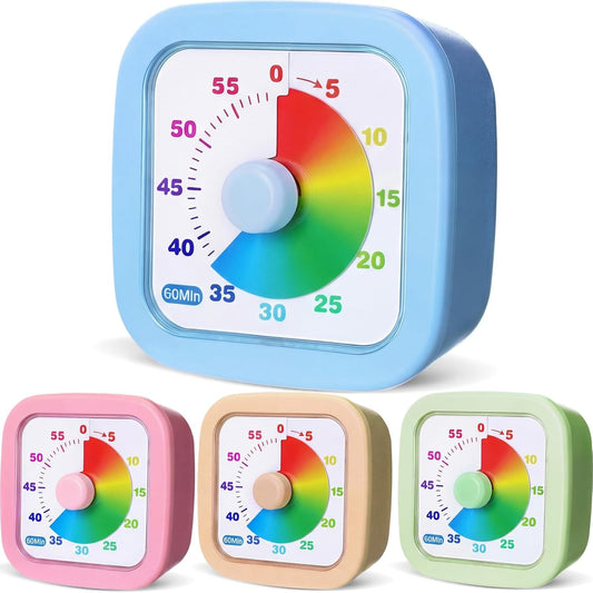AmazingSpark 4 Pack Visual Timer, Gradient, Pink, Blue, Yellow, Green