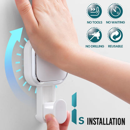 TAILI 2 Pack Upgraded Suction Cup Razor Holder for Shower Waterproof, Black | Visible Safety Indicator, Rust-Resistant Bathroom Organizer, No-Drill Glass Shower Wall Hook for Towel,Loofah,Razor,Squeegee
