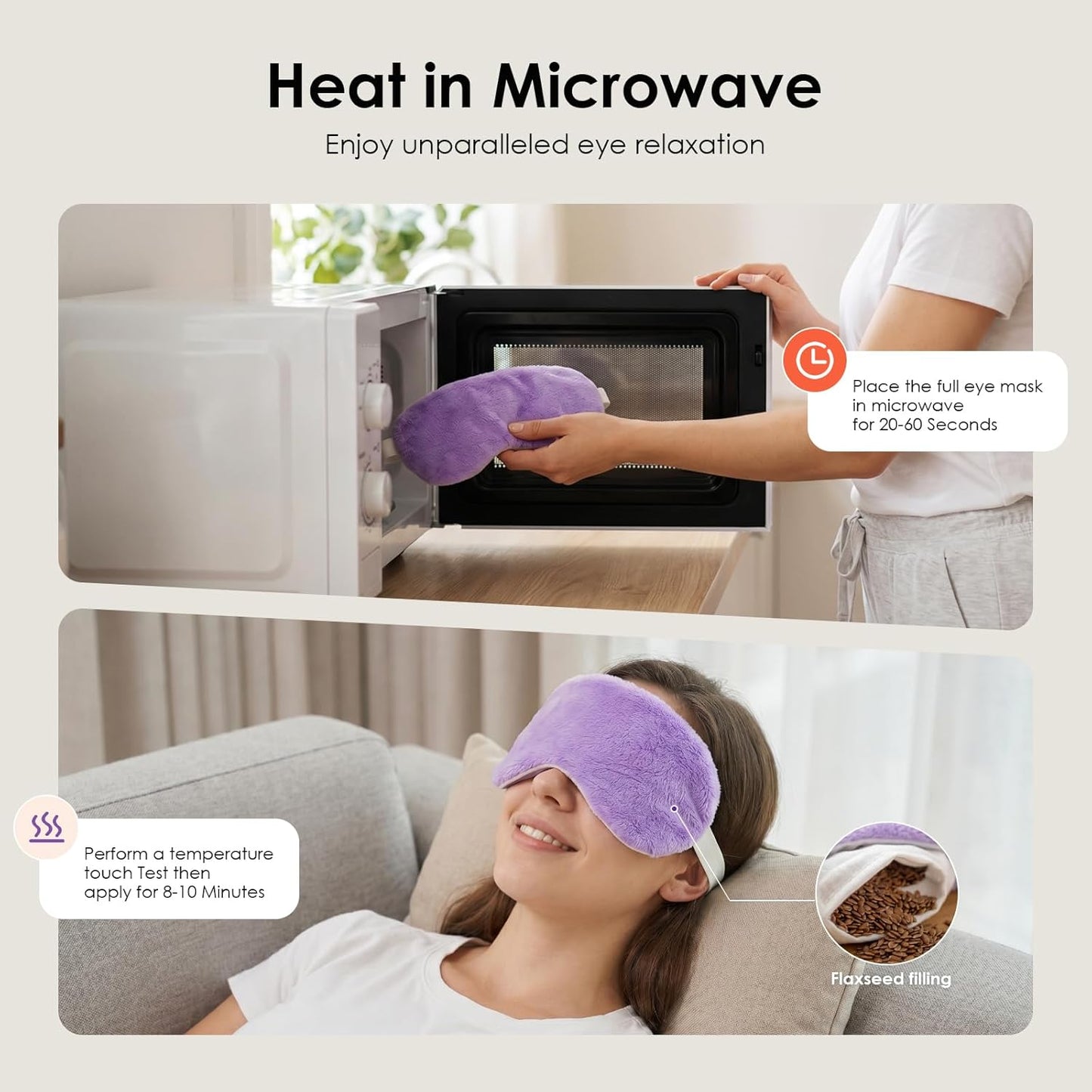 Heated Eye Mask for Dry Eyes, Steam Warm Compress for Stye Eye Treatment, Relieve, Hot Compress, Moist Heat Mask for Blepharitis (Gray)