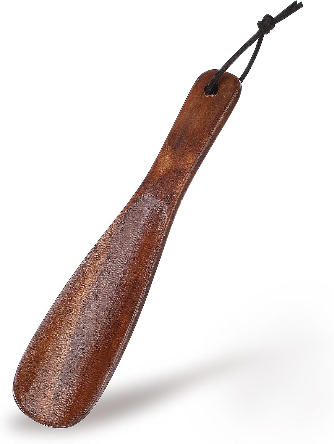 1pcs Wooden Shoe Horn,7.56 Inches Short Handle Retro Wood Shoehorn,Shoe Horn Wood for Men Women Kids with Leather Lanyard,Shoes Stick Helper for for Seniors Pregnancy,Brown
