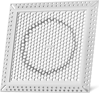 Square Shower Drain Hair Catcher, Anti-Clogging, Gray, 4 inch | Fast Drainage, Anti-Slip & Stays in Place, Stainless Steel & TPE Material, Easy Clean Fits Bathroom Hair Catcher for Shower