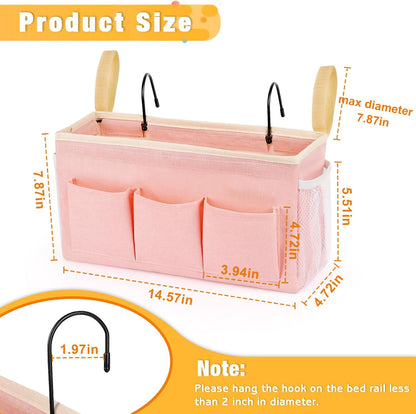 Lilithye Bedside Caddy, Bedside Storage Bag Hanging Organizer for Bunk Bed