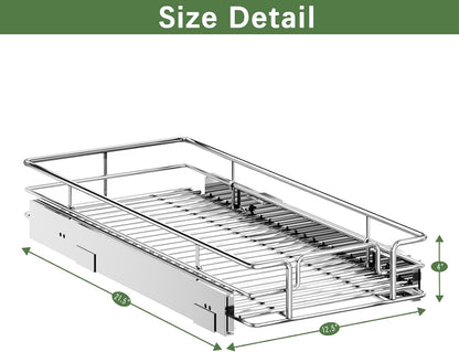 LOVMOR 2 Tier Individual Pull Out Cabinet Organizer 11" W x 18" D, Slide Out Kitchen Cabinet Storage Sliding Shelves
