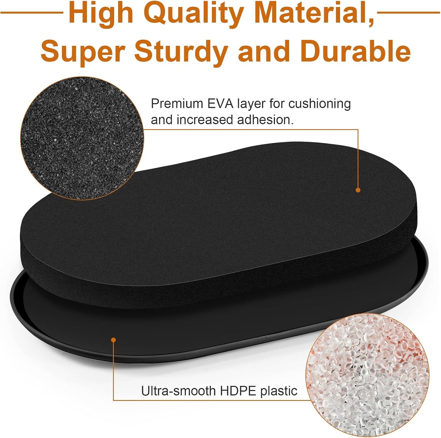 4PCS Large Furniture Sliders for Carpet and Hardwood Floors,9 1/2" x 5 3/4" | Reusable Furniture Moving Pad,Premium Furniture Movers Sliders, Oval Heavy Duty Sliders, Move Easily Protect Your Floor,Beige