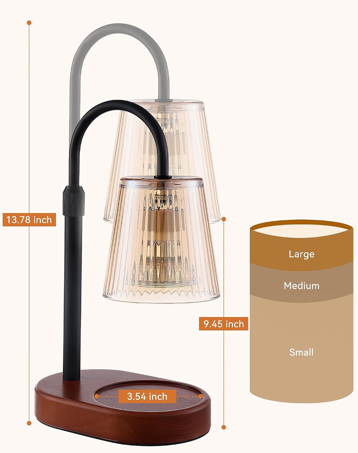 Adjustable Candle Warmer Lamp with Timer - Electric Light Wax Warming | Dimmable, Flameless, Top Melter Heater Melting Heating Height Small Jar Candles Gifts Women Mom Birthday Desk Modern Decor