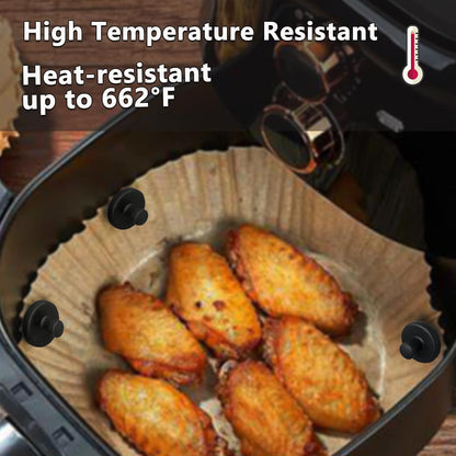 Air Fryer Magnets Silicone Full Enclosed,100% BPA FREE Waterproof Rust-proof & High-Resistant for Air Fryer Paper, Secures Disposable Paper Liner Safely Prevents Burning & Food Covering -8pcs