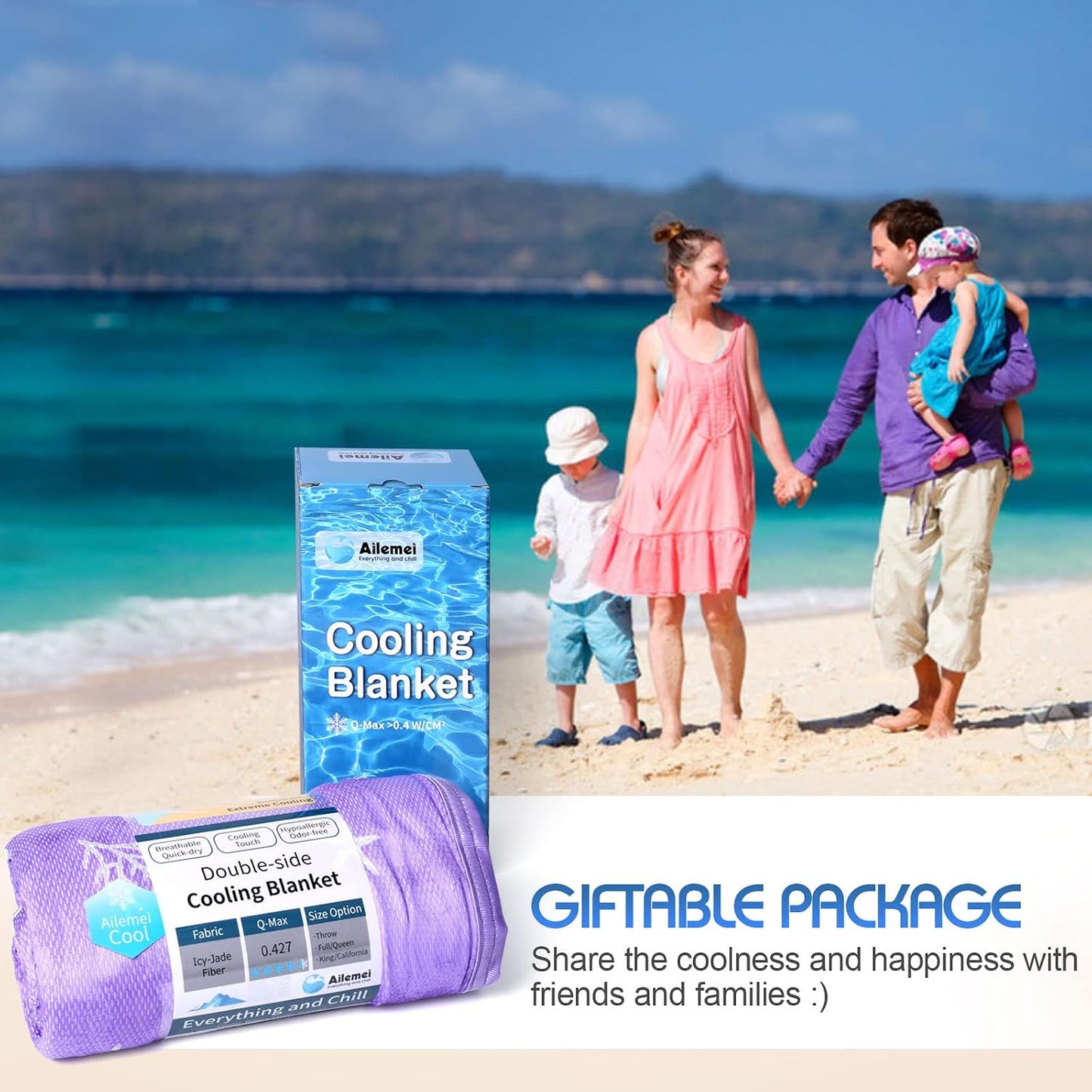 Ailemei Direct Cooling Thin Mattress Pad, King Size Mattress Topper for Hot Sleepers, Deep Pocket Fits 16" Mattresses, Fitted Sheets for Bed, Summer Cooling System, Gray, 76"x80"