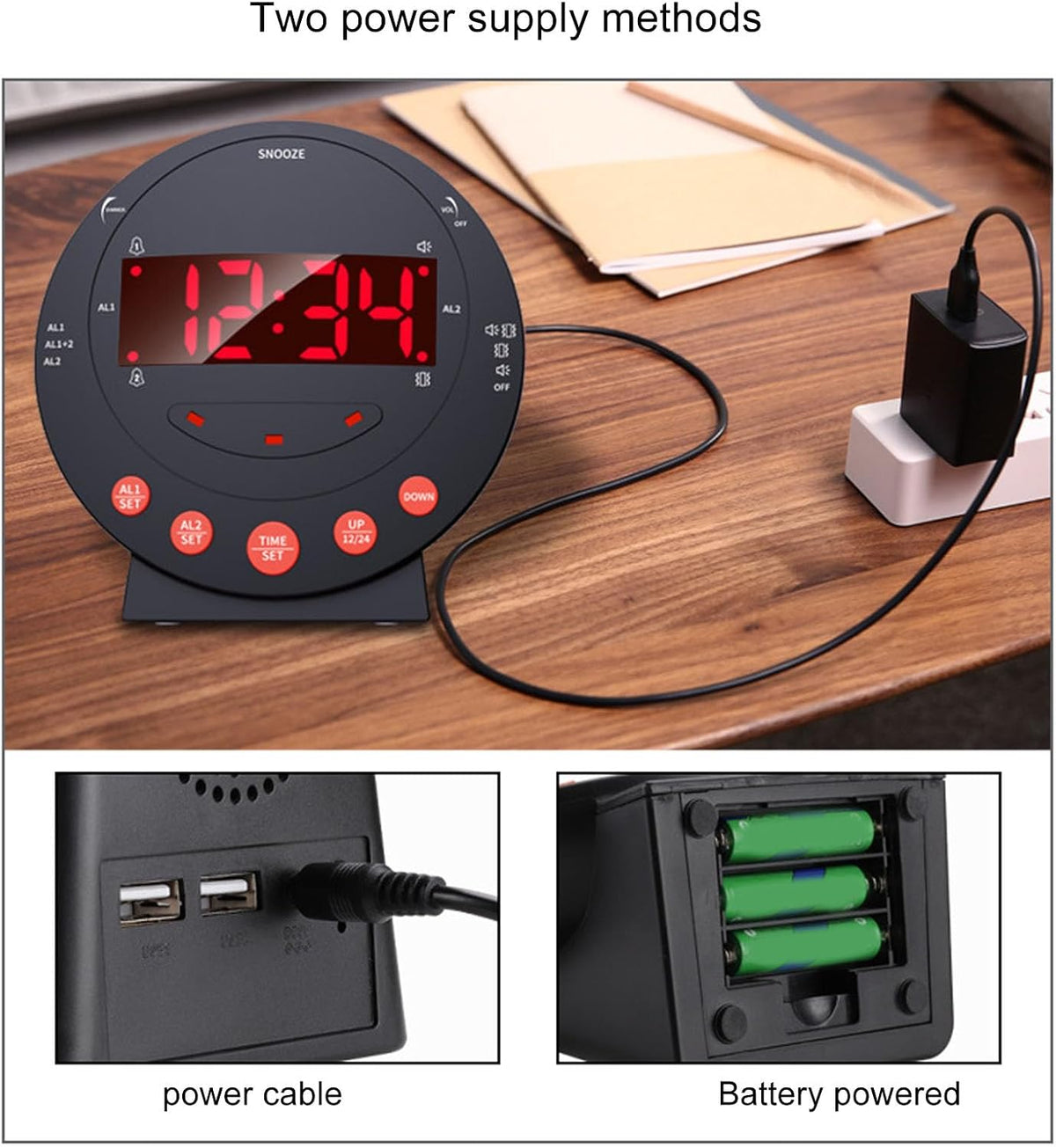 Yosoo Health Gear Extra Loud Alarm Clock, 115dB
