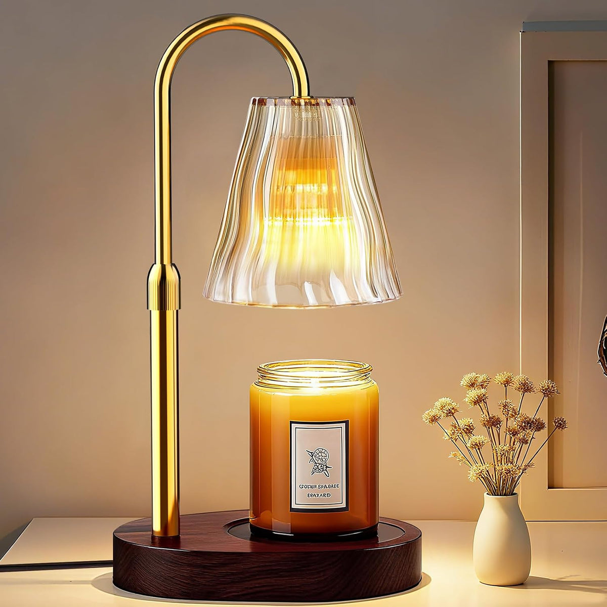 Candle Warmer Lamp with Timer Dimmer, Birthday Gifts for Women Mom Friend Sister, House Warming Gifts New Home Decor, Office Apartment Dorm Room Wax Melt Warmer for Jar Candles with 2 Bulbs
