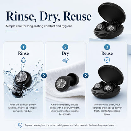 HEKKE 45dB Ear Plugs for Sleeping, Soft Silicone for Side Sleepers, 4 Sizes | Reusable soft silicone with XS/S/M/L sizes for side sleepers, concerts, flights and hotels; carrying case included.