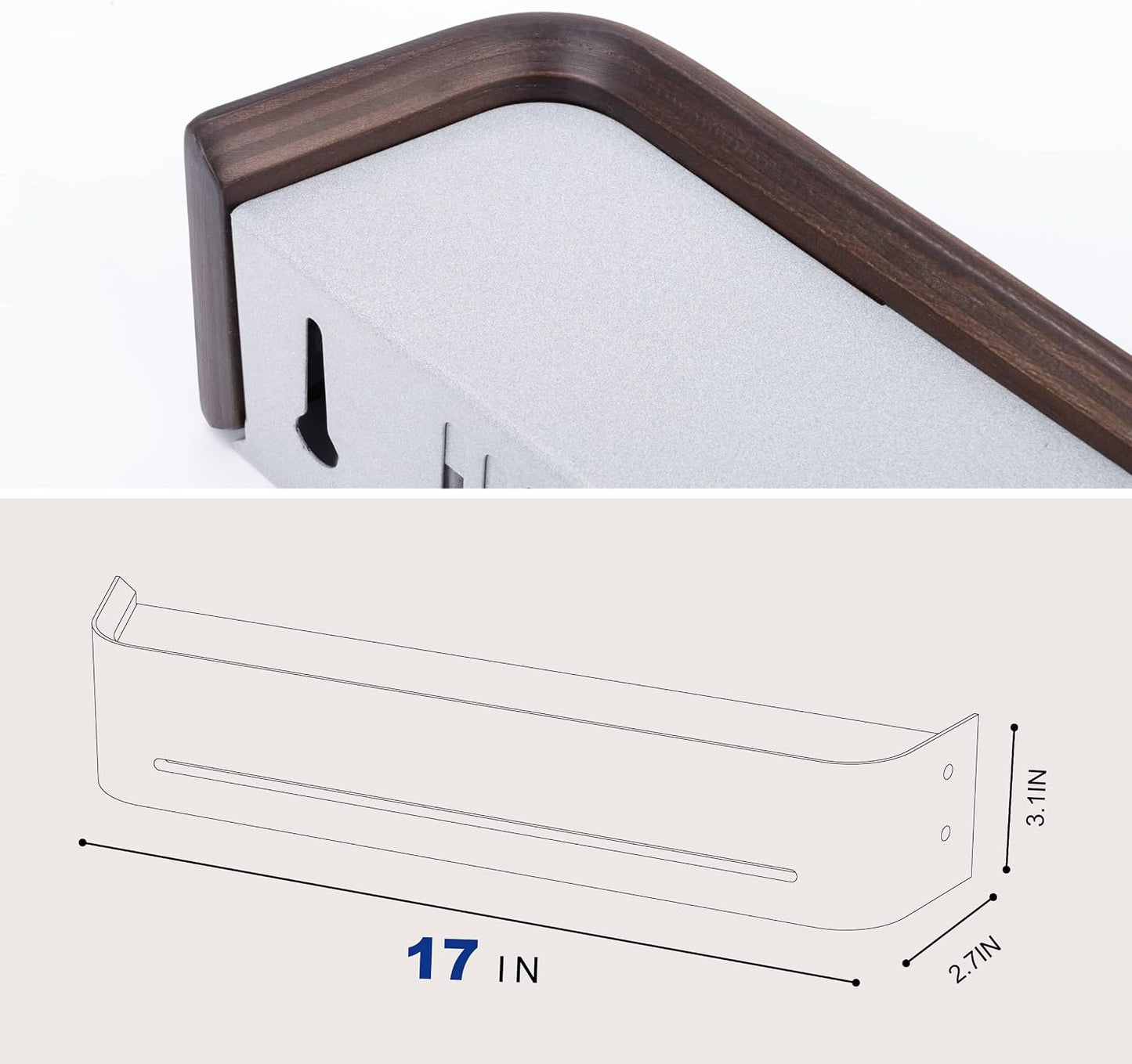 Key Holder Wall Mount with Shelf | 17 inch | Oak | 5 Retractable Hooks | Minimalist | Space-Saving | Modern Wall Coat Hooks | Wooden Key Rack for Entryway & Hallway