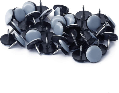 1" Nail on Furniture Sliders (24 Pack) - Furnigear Heavy Duty PTFE (Teflon) Chair Sliders Glides Wooden Furniture Movers Move Your Furniture Easily & Safety - Best Chair Leg Floor Protectors