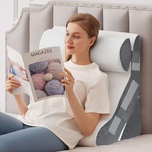 MEGCXIT Wedge Pillow Set for After Surgery, Bed Wedge, White/Grey