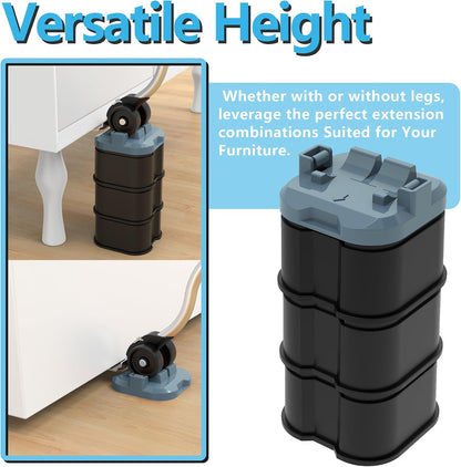 Furniture Lift Mover Tool, Heavy Duty Furniture Lifter and Movers Set with Sliders - Easily Move Heavy Items on Hardwood Flooring and Carpet (Grey Blue)