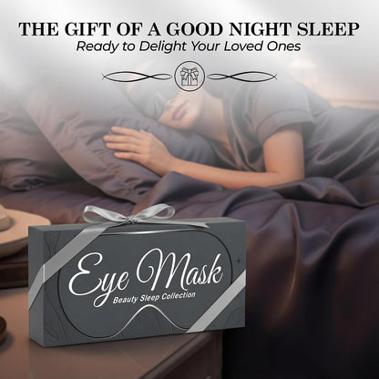 SLEEP SANCTUARY 100% Pure Mulberry Silk Sleep Mask - 22 Momme Light Blocking 3D Contour Silk Eye Mask for Sleeping - Secure Fit for Side Sleepers, Women & Men - Cloud Soft (Misty Blue)