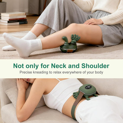 Human-Like Neck Massager with Heat for Pain Relief Deep Tissue, Cordless 4D Kneading Neck and Shoulder Massager with Bionic Fingers Massage and Screen, Ideal Gifts for Women Men