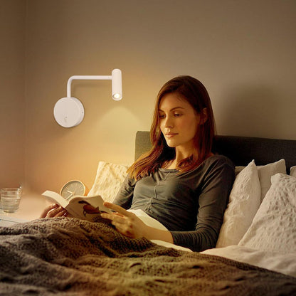 ZEROUNO Wall Mounted Reading Light for Bedroom LED Hardwired Sconce with Switch on/Off Modern 3000K Swing Arm Bedside Wall Mount Lamp (Black)