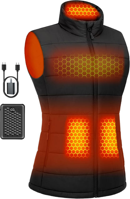 Wulcea Graphene Heated Vest For Women 7.4V Fast Charge Large Capacity Battery