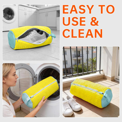 1PCS Blue Shoe Washing Machine Bags for All Shoe Types | Deep Cleaning,Reusable and Durable,Safeguarding Shoes from Scuffs and Deformation,Tear-Resistant Chenille Fabric