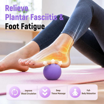 Massage Ball Lacrosse Ball for Myofascial Release, Massage Deep Tissue for Back, Neck, Foot Trigger Point Therapy, Full Body Muscle Knots, Relieving Muscle Pain (Orange)