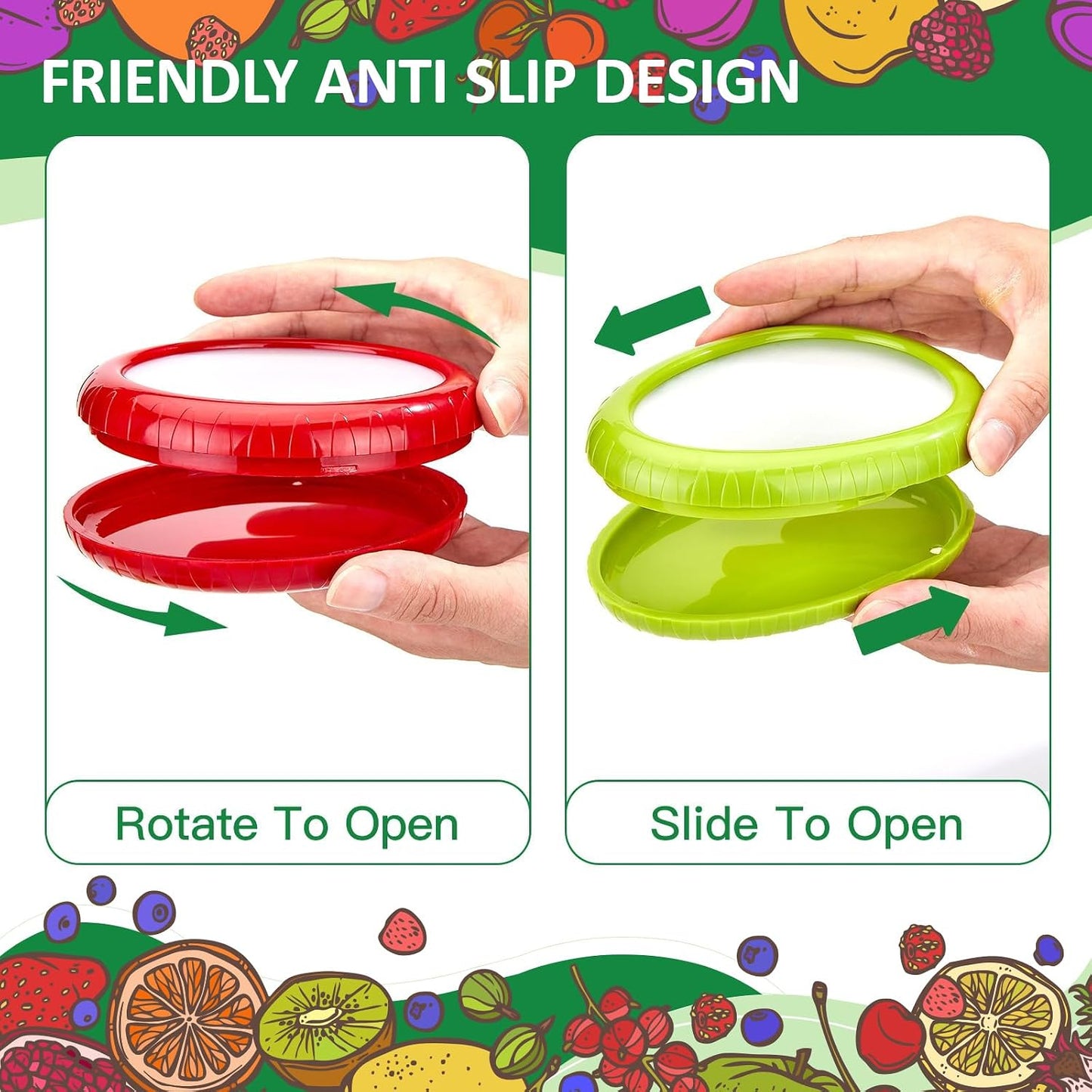 Avocado Saver and onion storage - Set of 4 Preventing Food Flavor Skewering Reusable Storage Containers for Fridge -Ideal for Garlic, Onions, Lemons, and Potatoes