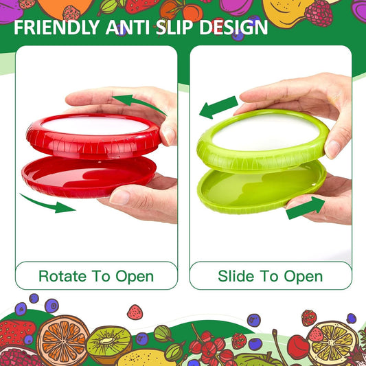Avocado Saver and onion storage - Set of 4 Preventing Food Flavor Skewering Reusable Storage Containers for Fridge -Ideal for Garlic, Onions, Lemons, and Potatoes