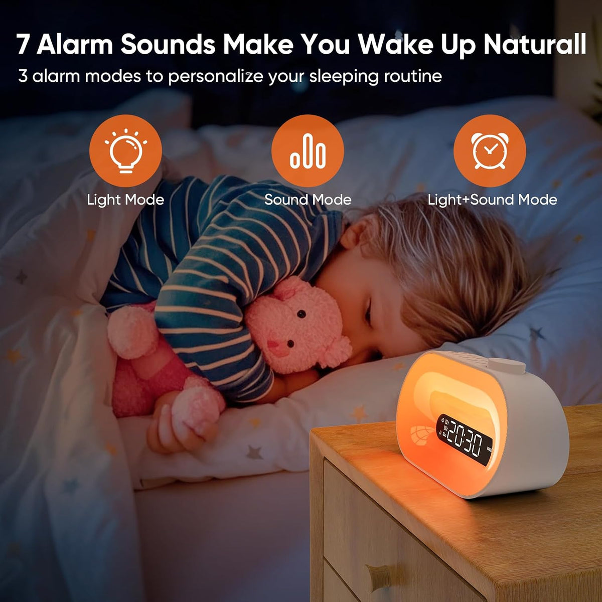 Sunrise Alarm Clock & White Noise Machine, 30 Sounds, Dual Alarms, Dimmable